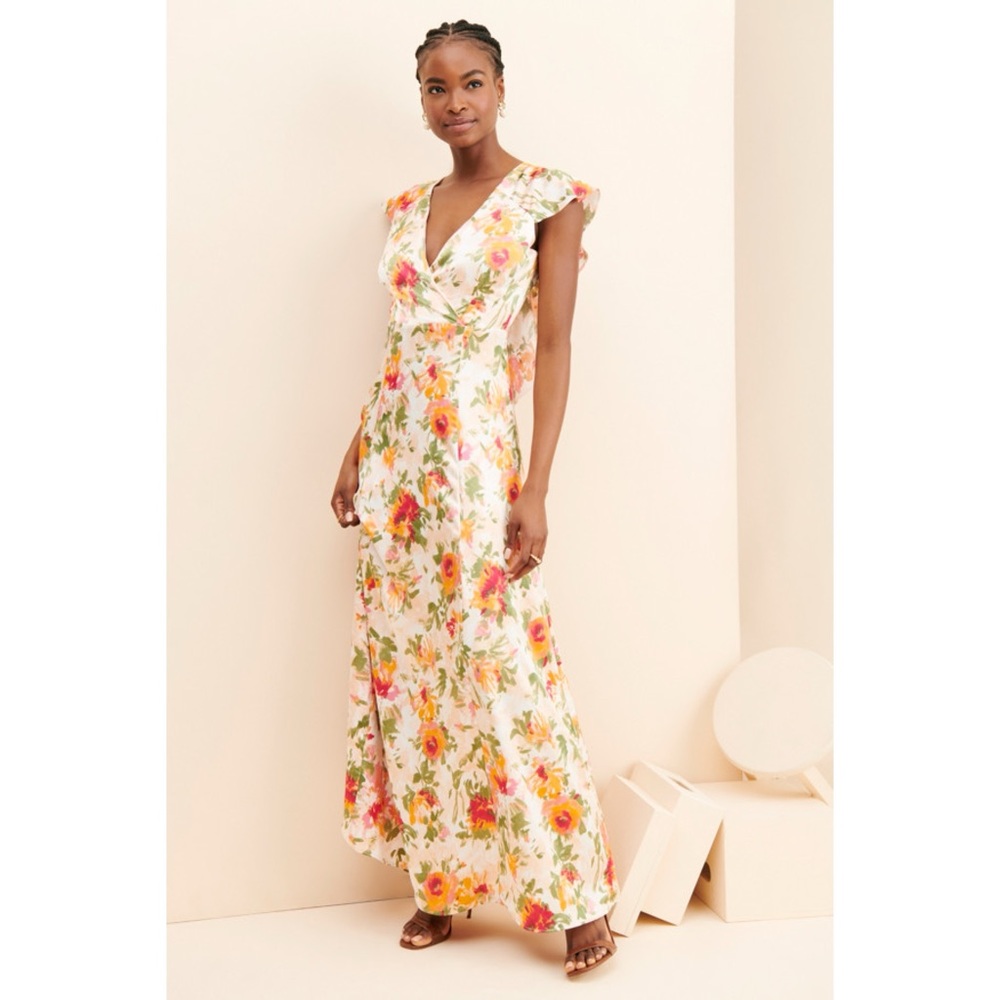 Anthropologie x Hutch Ella Floral Open Back Maxi Dress Multicolor Size 0